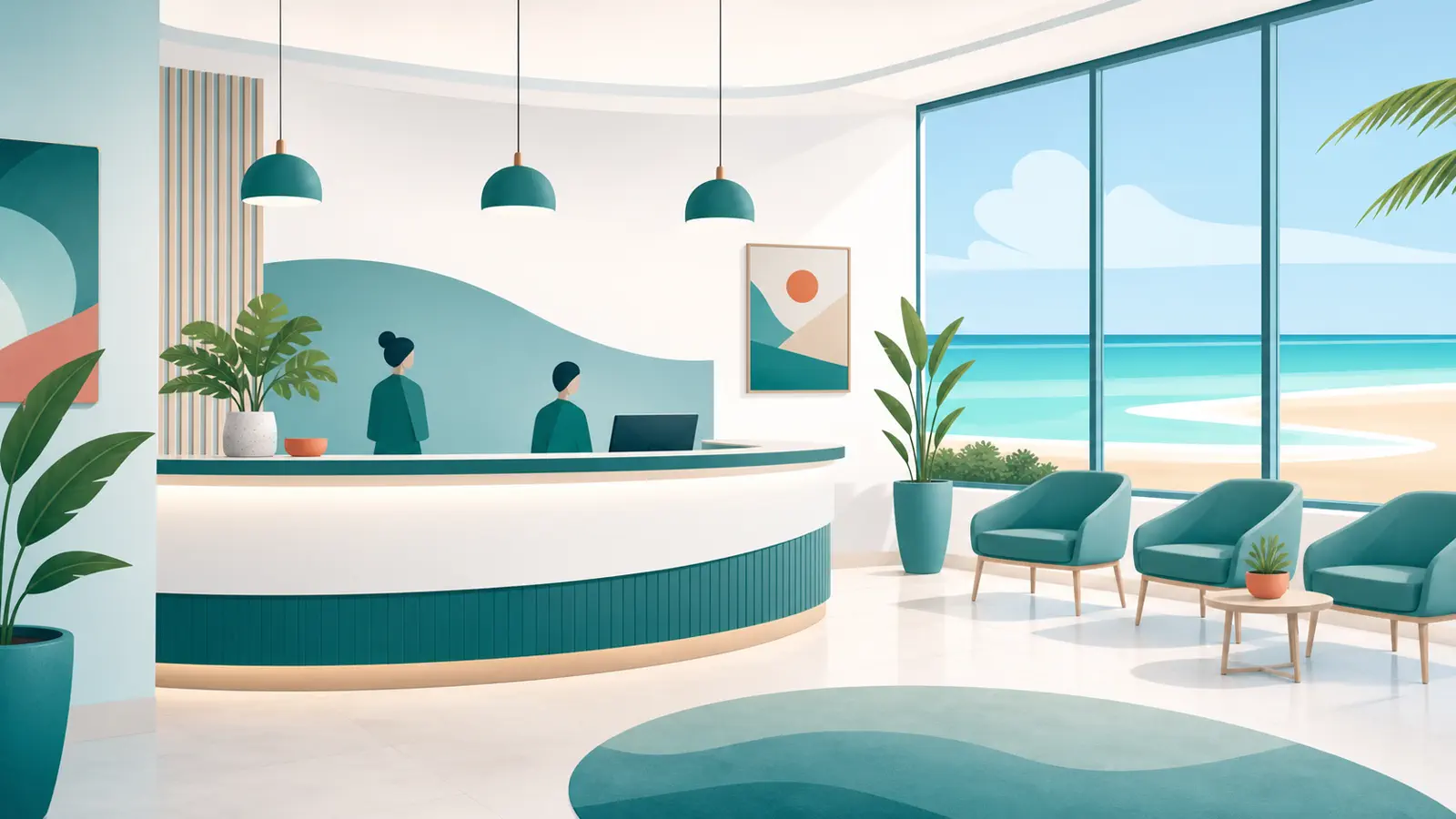 Recepção de clínica médica moderna em Pernambuco — DoctorChatBot